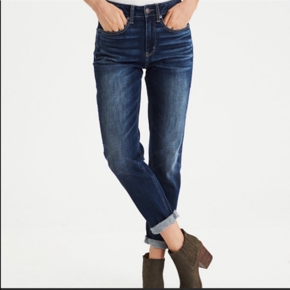 AE American Eagle Tomgirl Jeans Size 12 Dark Wash